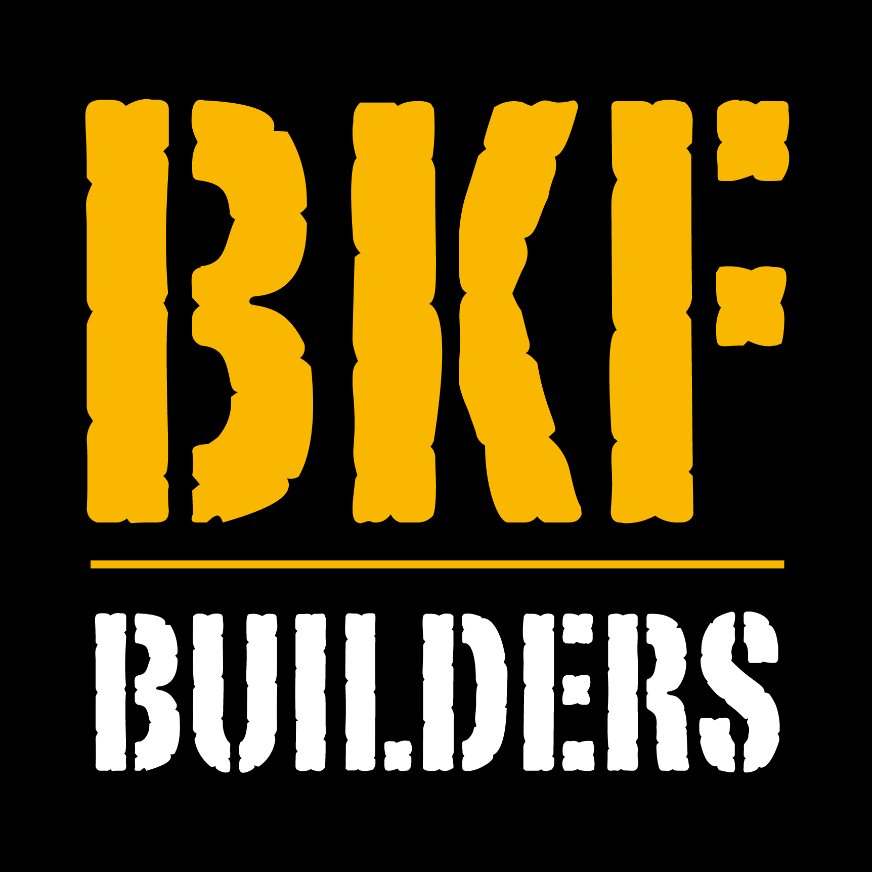BKF Builders logo with bold yellow and white text, representing 30+ years of expertise in luxury outdoor living solutions across Upstate South Carolina.